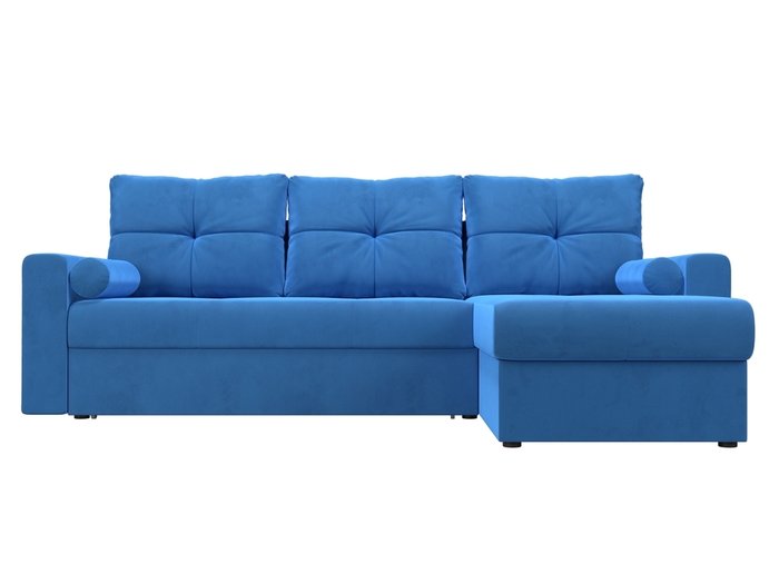 Угловой диван-кровать Верона сине-голубого цвета правый угол - купить Угловые диваны по цене 47999.0