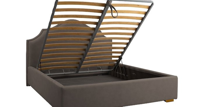 Кровать с подъемным механизмом Holly 180х200 темно-серого цвета - лучшие Кровати для спальни в INMYROOM