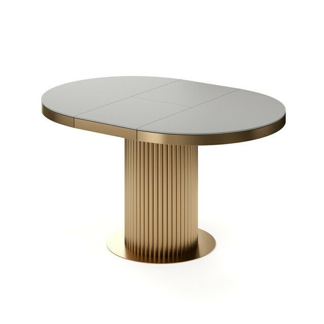 Раздвижной обеденный стол Меб серо-золотого цвета - лучшие Обеденные столы в INMYROOM