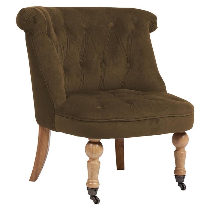 Кресло Amelie French Country Chair Тёмно- Коричневый Велюр - лучшие Интерьерные кресла в INMYROOM