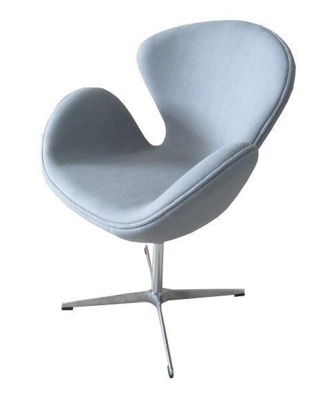 Кресло Swan Chair светло-серого цвета
