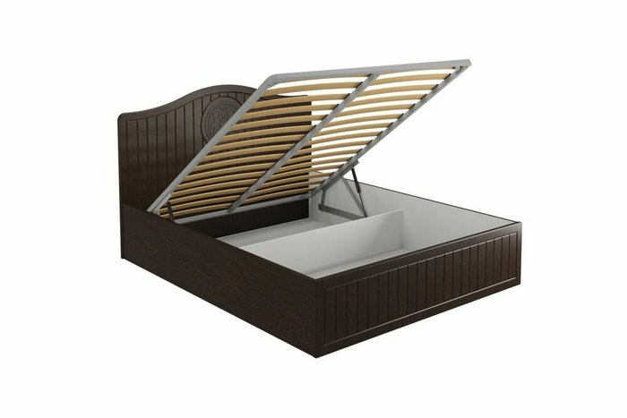 Кровать Монблан 160х200 темно-коричневого цвета с подъемным механизмом - лучшие Кровати для спальни в INMYROOM