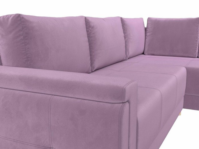 Угловой диван-кровать Лига 024 сиреневого цвета правый угол - лучшие Угловые диваны в INMYROOM