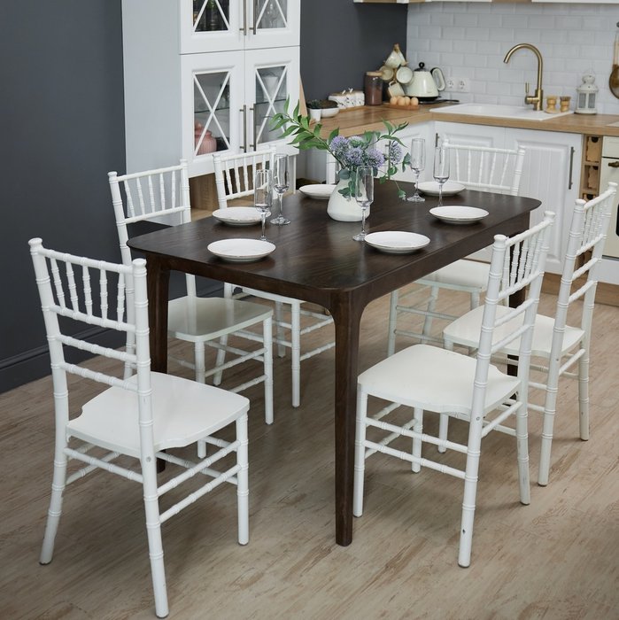 Обеденный стол из массива Милна коричневого цвета - лучшие Обеденные столы в INMYROOM