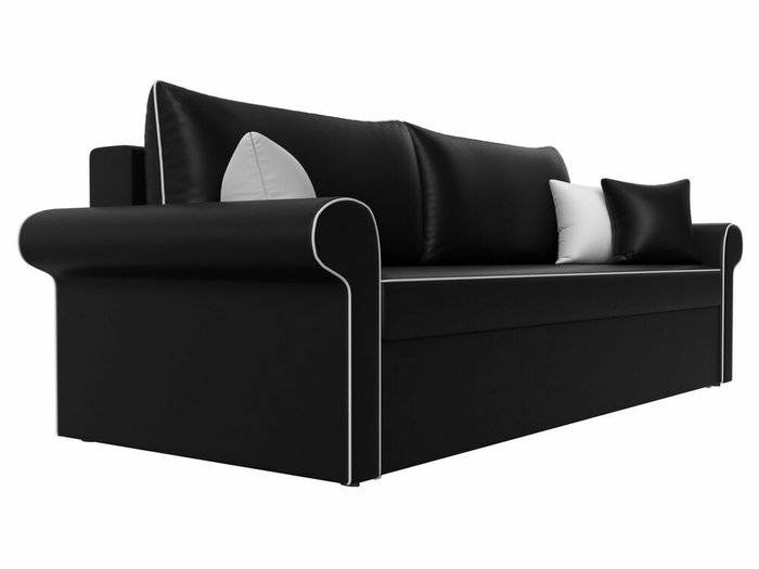 Прямой диван-кровать Милфорд черного цвета (экокожа) - лучшие Прямые диваны в INMYROOM