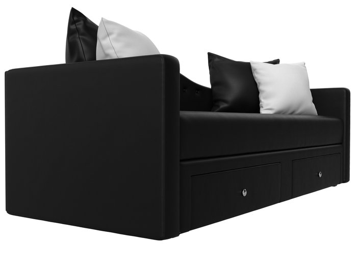 Прямой диван-кровать Дориан черного цвета (экокожа) - лучшие Прямые диваны в INMYROOM
