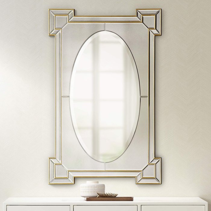 Настенное зеркало Камелот в раме золотого цвета - купить Настенные зеркала по цене 42000.0