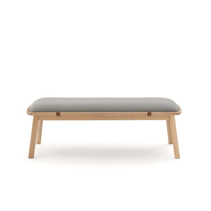 Скамья для прихожей из массива дуба Leather серого цвета Скамья для прихожей из массива дуба Leather серого цвета