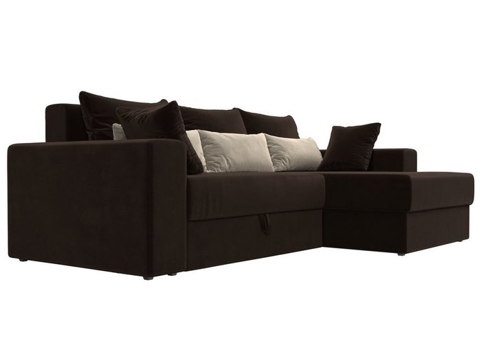 Угловой диван-кровать Мэдисон коричнево-бежевого цвета - лучшие Угловые диваны в INMYROOM