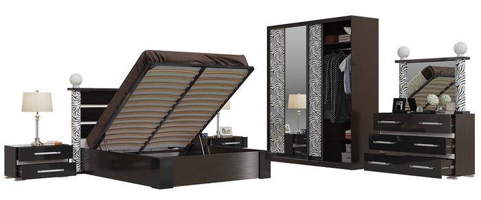 Спальня Сан-Ремо черного цвета - лучшие Спальные гарнитуры в INMYROOM