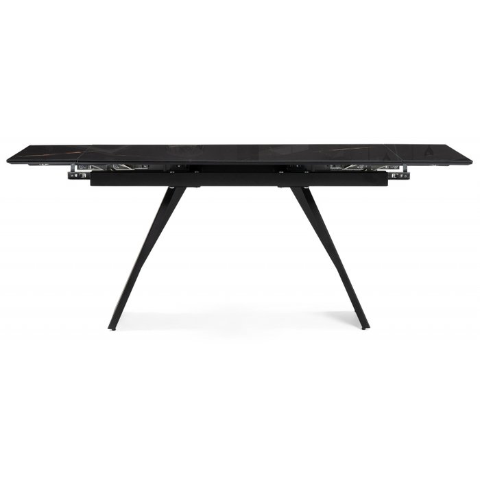Раздвижной обеденный стол Хорсборо 140х80 черного цвета - лучшие Обеденные столы в INMYROOM