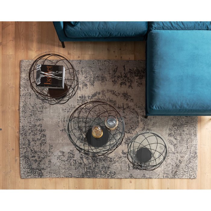 Набор из трех журнальных столиков Wire со стеклянными столешницами - купить Кофейные столики по цене 69300.0