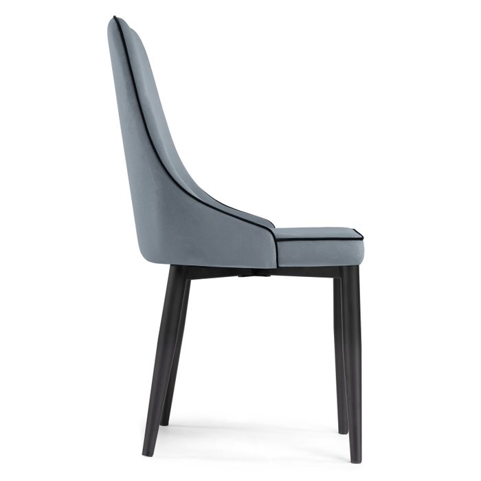 Стул Kora серого цвета на черных ножках - лучшие Обеденные стулья в INMYROOM