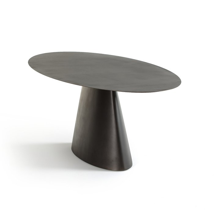 Стол обеденный овальный металлический Mayra серого цвета - лучшие Обеденные столы в INMYROOM