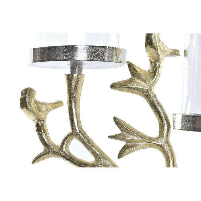 Канделябр DKD Home Decor Стеклянный Позолоченный Алюминий птицы (29 x 15 x 48 cm) - лучшие Подсвечники в INMYROOM