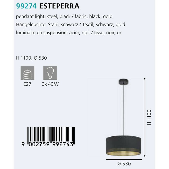 Подвесной светильник Eglo Esteperra 99274 - лучшие Подвесные светильники в INMYROOM