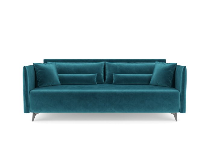 Прямой диван-кровать Майами сине-зеленого цвета - купить Прямые диваны по цене 42890.0