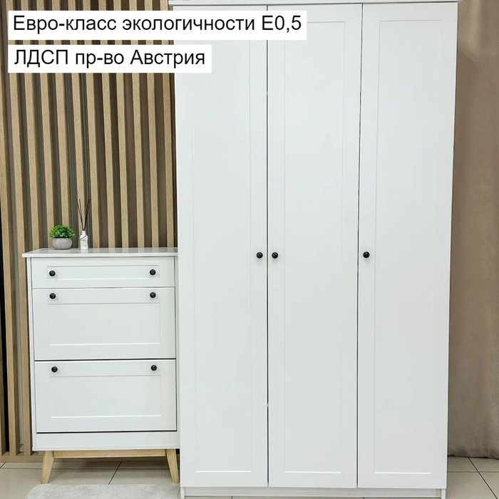 Распашной шкаф Адель белого цвета - купить Шкафы распашные по цене 51200.0