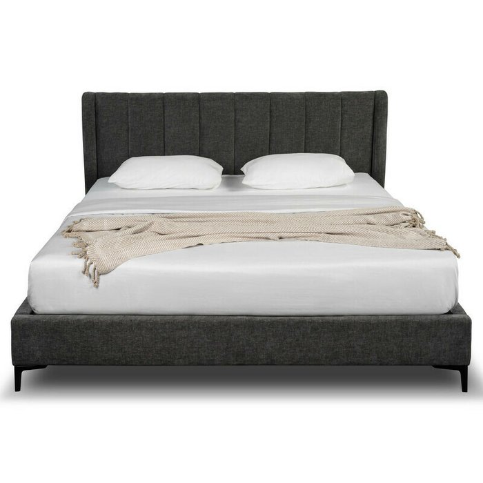 Кровать Wabi Sabi 180х200 темно-серого цвета без подъемного механизма - лучшие Кровати для спальни в INMYROOM