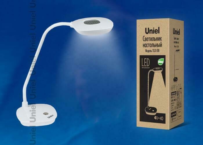 Настольная лампа (09108) Uniel TLD-518 White/LED/400Lm/4500K - купить Рабочие лампы по цене 1343.0