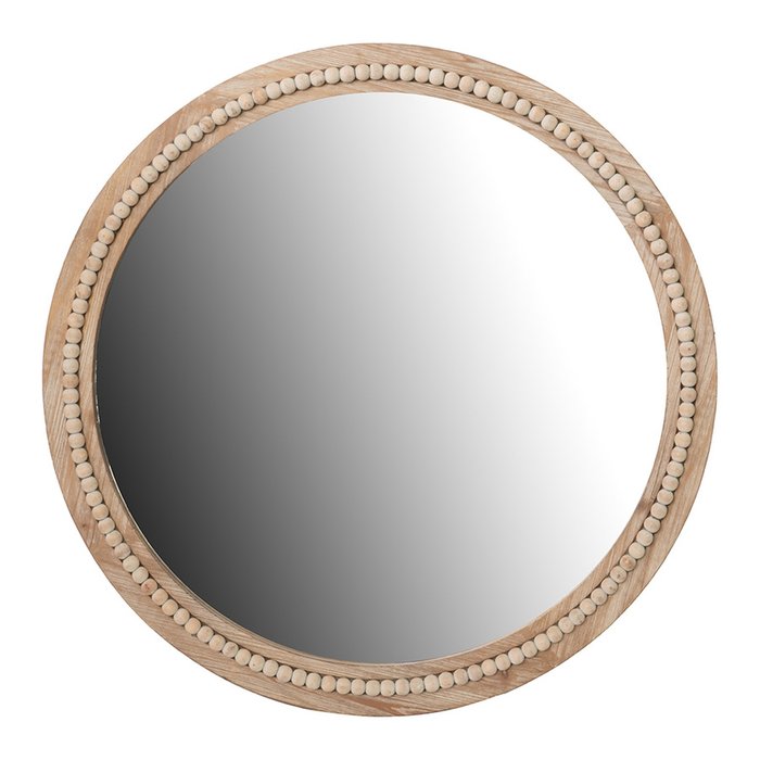 Зеркало настенное диаметр 76 в раме бежевого цвета
