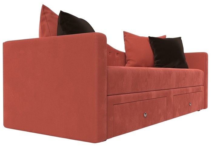 Детский прямой диван-кровать Дориан кораллового цвета - лучшие Прямые диваны в INMYROOM