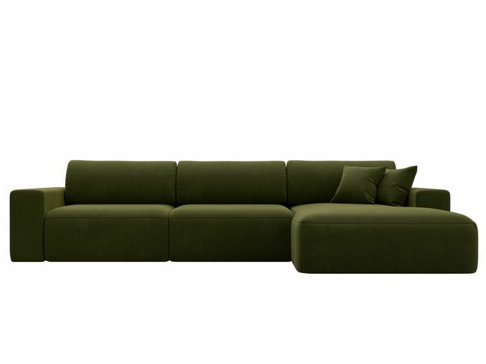 Угловой диван-кровать Лига 036 Классик Лонг зеленого цвета правый угол - купить Угловые диваны по цене 106999.0