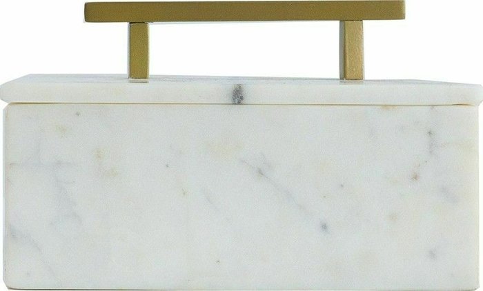 Шкатулка мраморная белого цвета - купить Шкатулки по цене 8220.0
