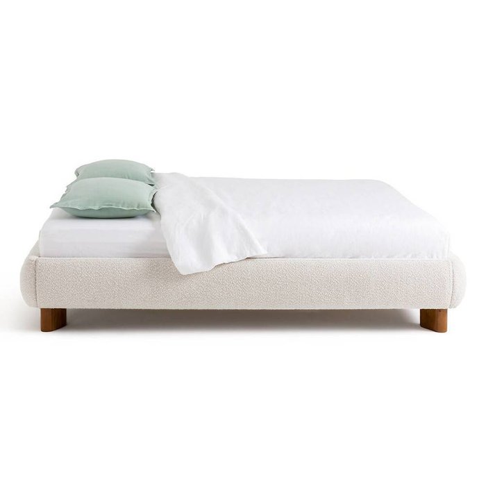 Кровать с кроватным основанием Mila 160x200 светло-бежевого цвета - лучшие Кровати для спальни в INMYROOM