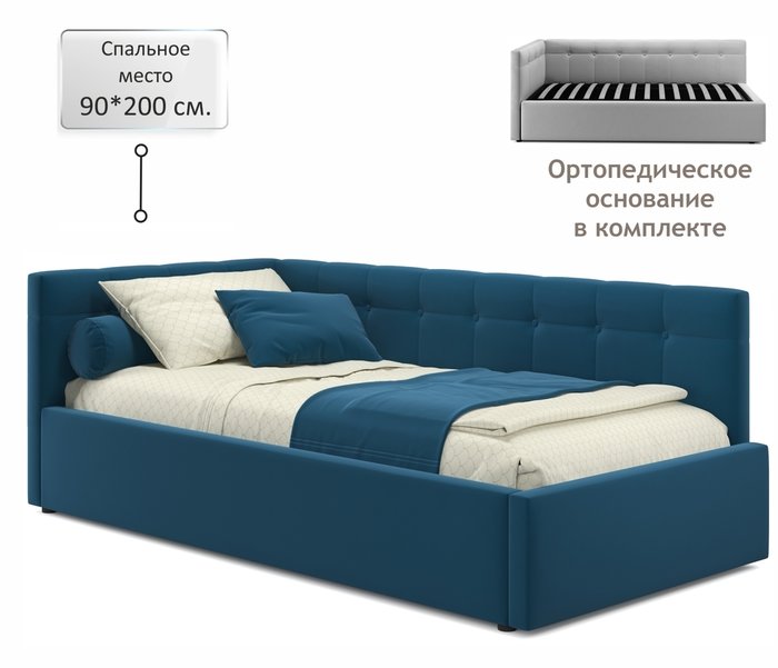 Кровать Bonna 90х200 светло-синего цвета - лучшие Кровати для спальни в INMYROOM