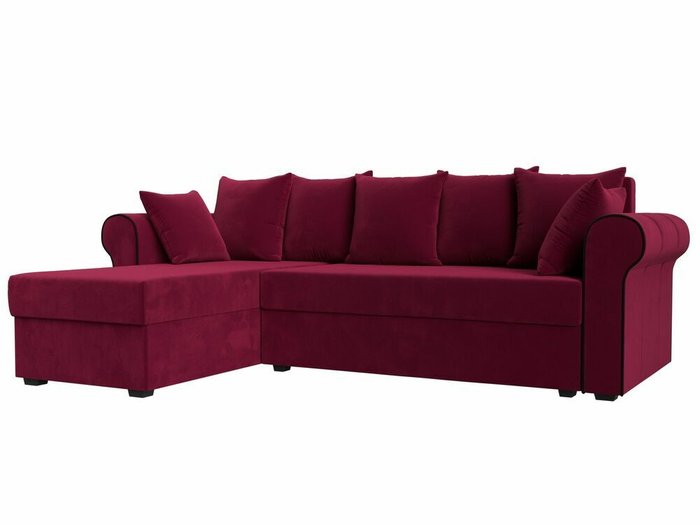 Угловой диван-кровать Рейн бордового цвета левый угол