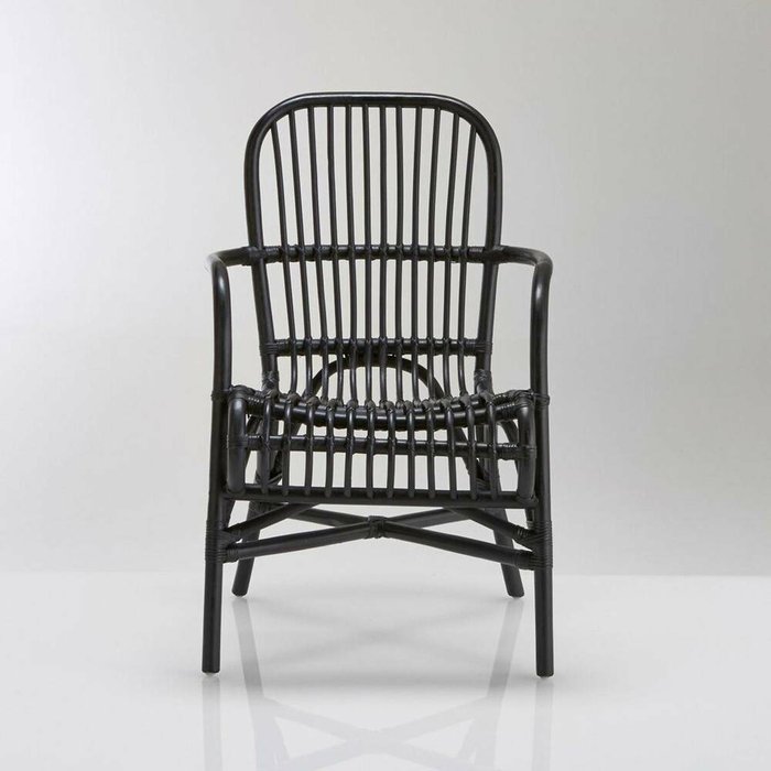 Кресло ротанговое Malu черного цвета - купить Обеденные стулья по цене 14363.0