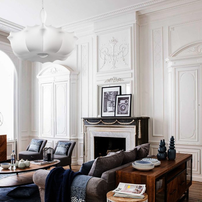 Подвесная люстра Zeppelin 10375/600 (ткань, цвет белый) - купить Подвесные люстры по цене 48380 Подвесная люстра Zeppelin 10375/600 (ткань, цвет белый) - купить Подвесные люстры по цене 48380