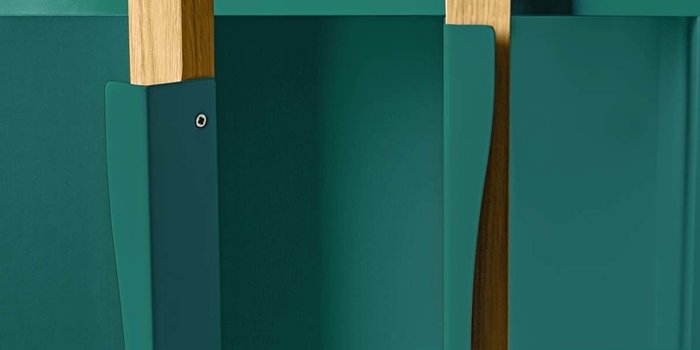 Книжный шкаф в скандинавском стиле с распашными дверьми Avon зеленого цвета - лучшие Книжные шкафы в INMYROOM