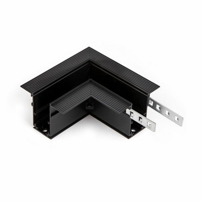 Коннектор угловой для встраиваемого шинопровода Slim Magnetic черного цвета
