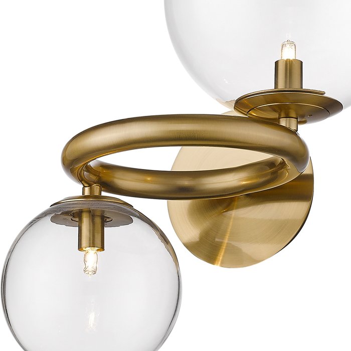 Настенный светильник с отделкой метелла цвета латунь - купить Бра и настенные светильники по цене 17090.0
