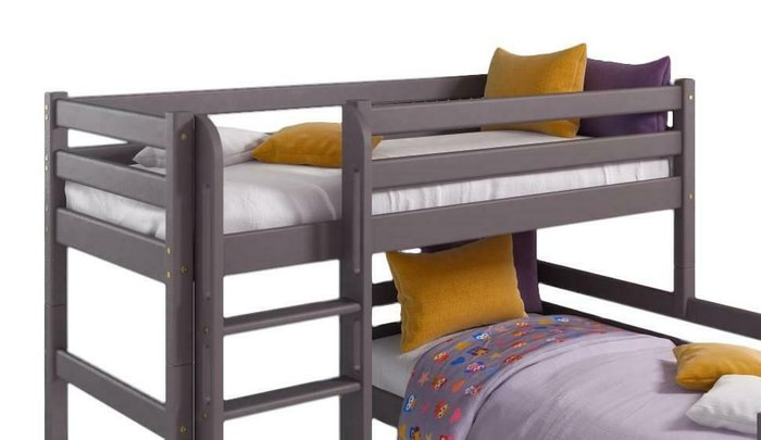 Кровать угловая двухъярусная Соня 80х190 фиолетового цвета - купить Двухъярусные кроватки по цене 38330.0