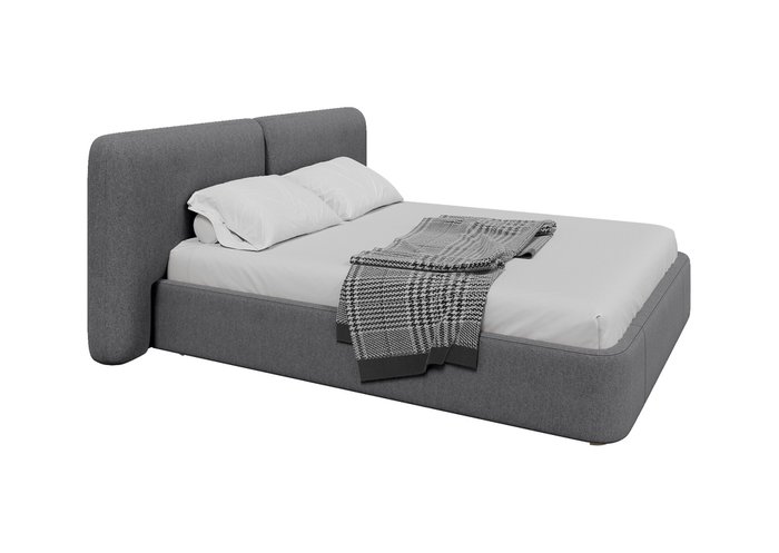 Кровать Hub Soft 160х200 серого цвета с подъемным механизмом - лучшие Кровати для спальни в INMYROOM
