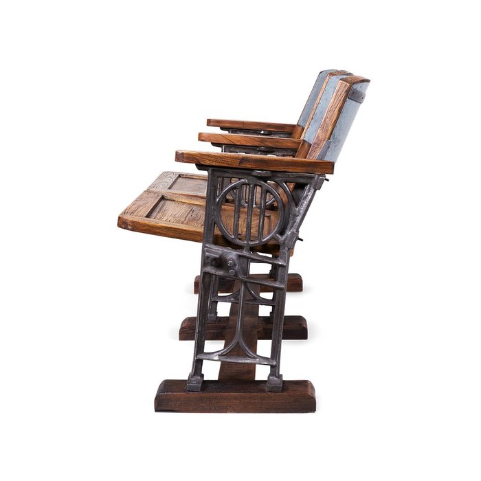 Стул Barish двухместный из массива дерева и металла - купить Обеденные стулья по цене 53625.0