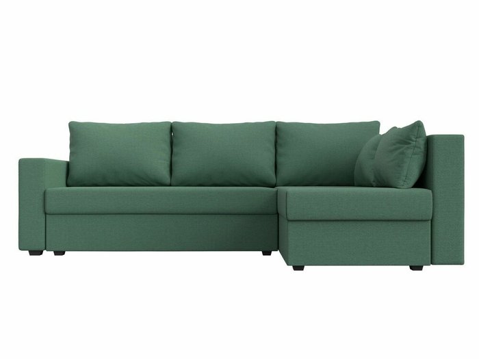 Угловой диван-кровать Мансберг зеленого цвета правый угол - купить Угловые диваны по цене 39999.0