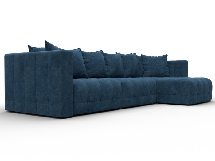 Угловой диван-кровать Лига-052 Лонг синего цвета - лучшие Угловые диваны в INMYROOM Угловой диван-кровать Лига-052 Лонг синего цвета - лучшие Угловые диваны в INMYROOM