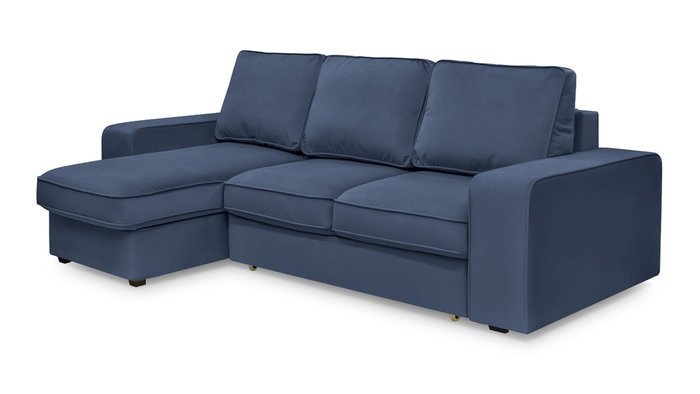Угловой диван-кровать Монако синего цвета