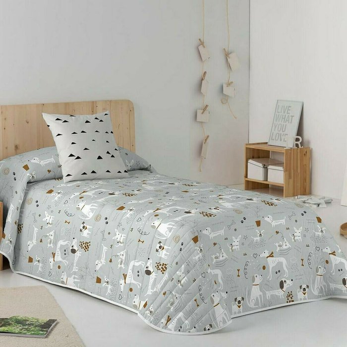Покрывало Dogs-3 240х260 серого цвета - лучшие Покрывала в INMYROOM