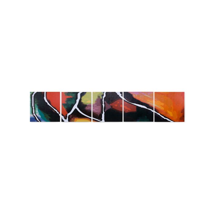 Картина Abstraction Orange из пяти частей  