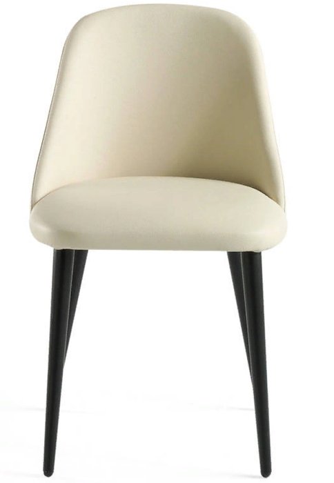 Стул в обивке из кожи кремового цвета - купить Обеденные стулья по цене 36990.0