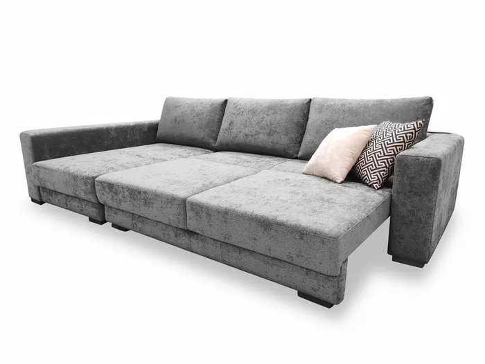 Угловой диван-кровать Мадрид серо-бежевого цвета  - лучшие Угловые диваны в INMYROOM