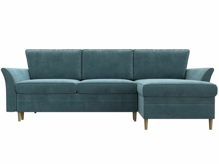 Угловой диван-кровать София темно-бирюзового цвета правый угол - купить Угловые диваны по цене 62999.0