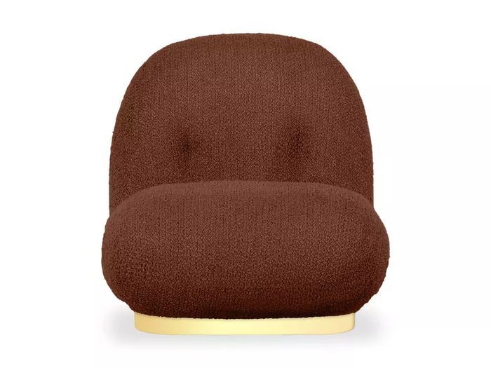 Кресло Pacha Wood коричневого цвета с золотым основанием - купить Интерьерные кресла по цене 52380.0