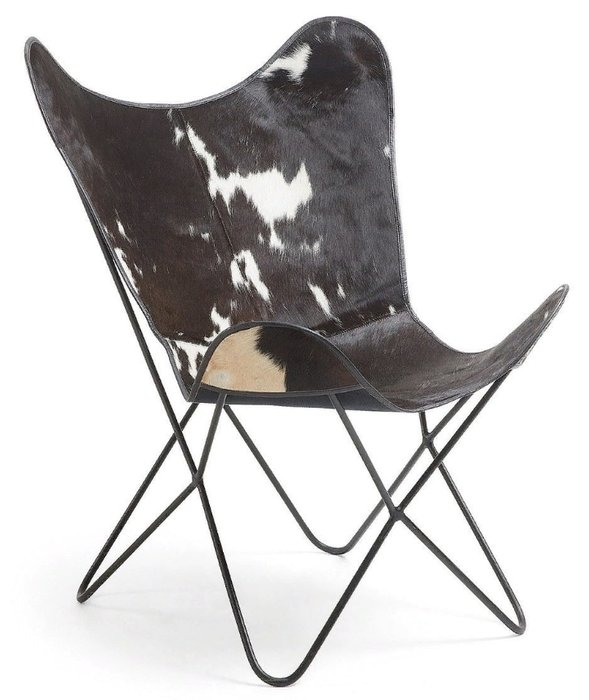 Кресло Julia Grup FLYNN кожаное черно-белого цвета