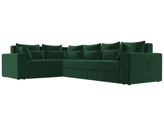 Угловой диван-кровать Майами Long темно-зеленого цвета левый угол - лучшие Угловые диваны в INMYROOM